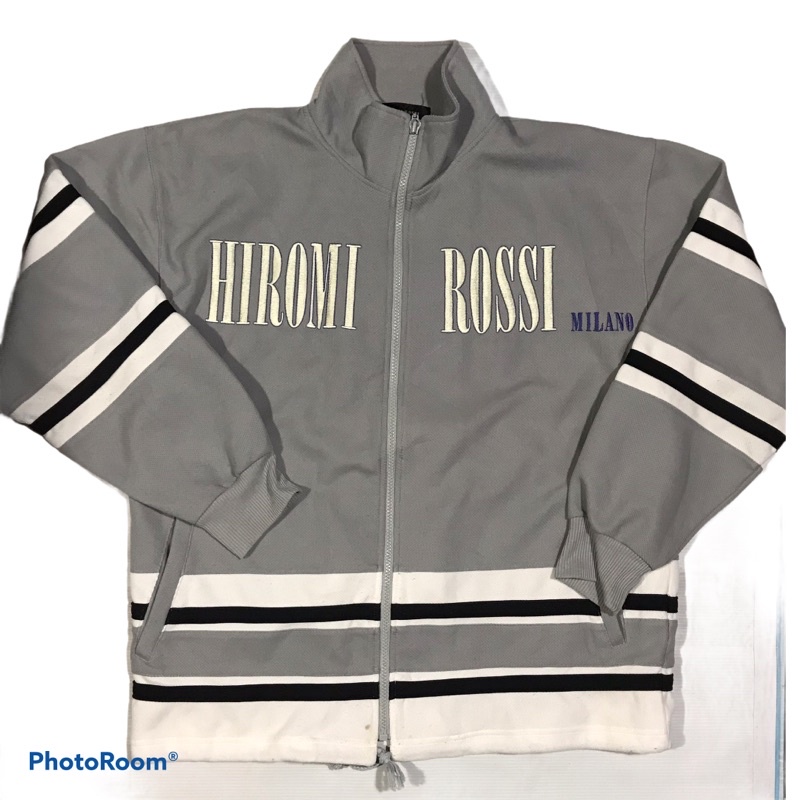 Áo khoác Nam nữ hiệu HIROMI ROSSI milano màu xám thêu logo size M  fit 70kg