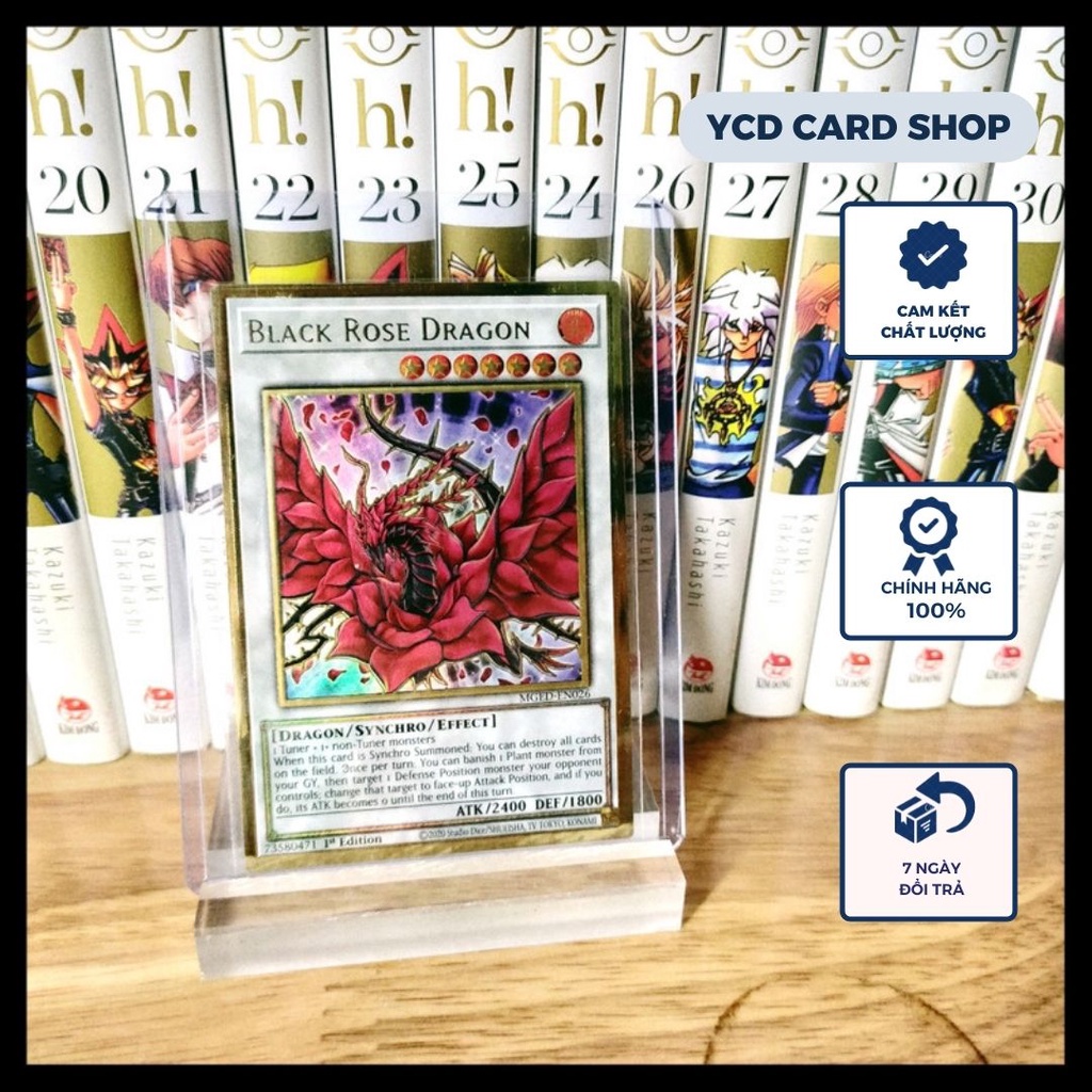 Thẻ bài yugioh chính hãng Black Rose Dragon – Premium Gold Rare