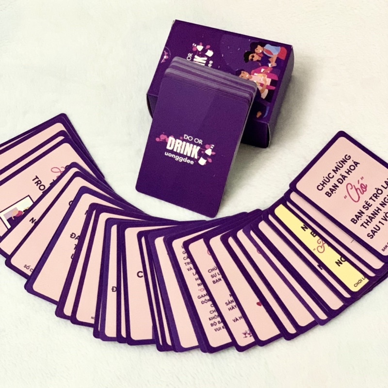 Bộ Bài Do or Drink  Drinking Game Bài Huệ 86 lá - Bài uống bia cho nhóm bạn vui chơi giải trí bữa nhậu - Nock Box