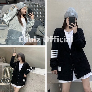 Áo Cardigan Kẻ vạch tay phong cách Ulzzang Hàn Quốc tay dài chất nỉ cotton mềm mịn cá tính CoolZ C020