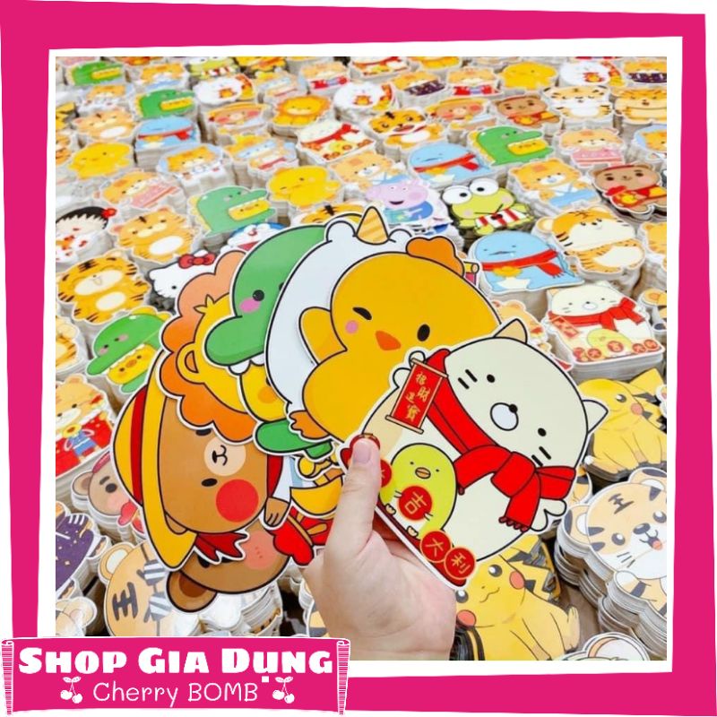 (Chọn Mẫu) Bao LÌ XÌ TẾT 2022 Hoạt Hình Chibi Đáng Yêu - Bao Lì Xì Doraemon, Kitty, Peppa, Pikachu, Vịt…