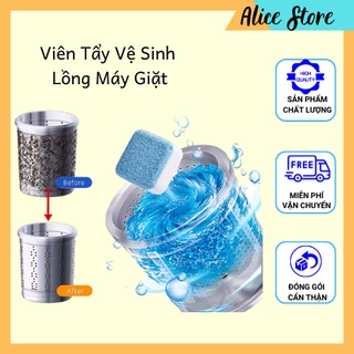 Viên Tẩy Vệ Sinh Tẩy Lồng Máy Giặt [Hộp 12 Viên] Diệt khuẩn Và Tẩy Cặn  Bẩn Lồng Máy Giặt