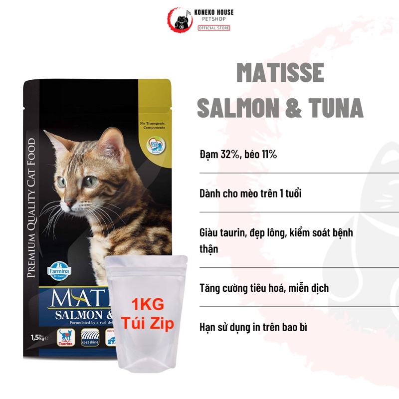 Thức ăn cho mèo - Hạt Matisse Kitten, Cá Hồi, Gà