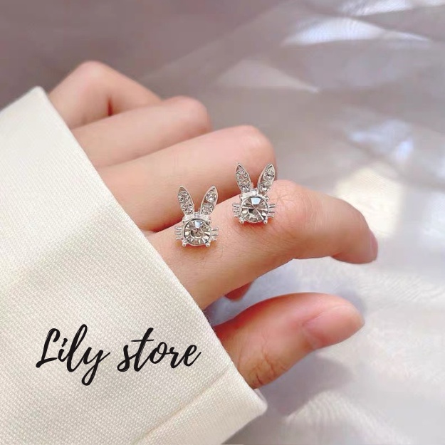 Bông Tai Nữ Nhỏ Hình Thỏ Đáng Yêu Mạ Bạc 925 #M1.4