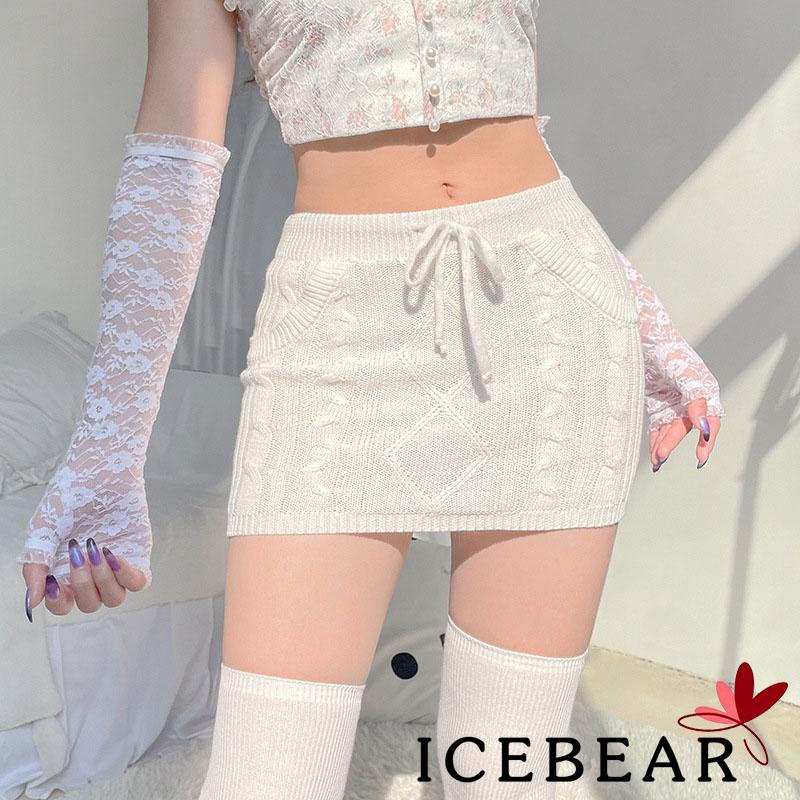 Chân Váy Dệt Kim Lưng Cao Màu Sắc Đơn Giản Cho Nữ