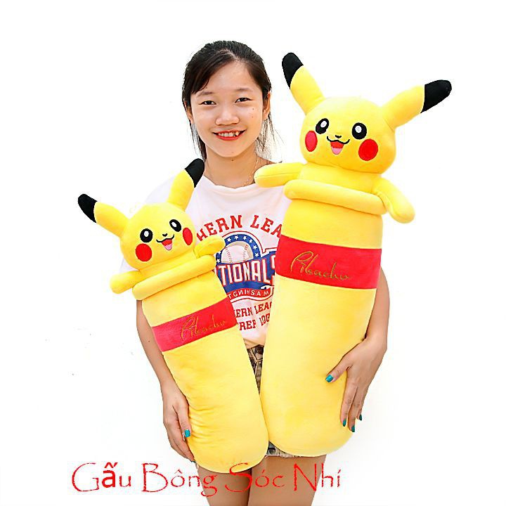 Gấu bông gối ôm hình Pikachu dễ thương sz 80cm