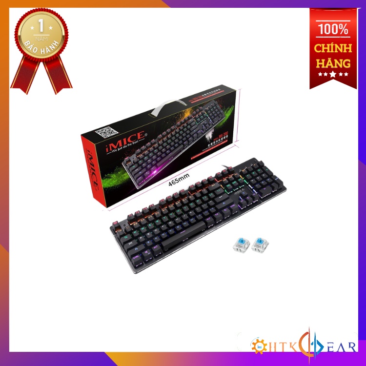Bàn Phím cơ có dây iMICE MK-X80 USB Chính hãng (Phím cơ, Blue Switch, 10 chế độ ĐÈN LED)