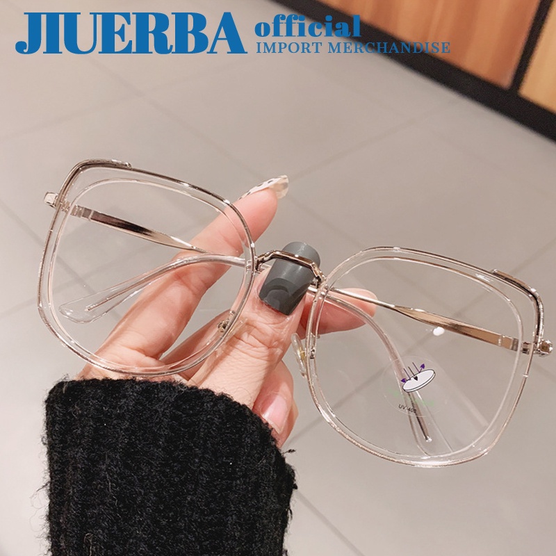 Mắt kính JIUERBA gọng vuông chống bức xạ chống ánh sáng xanh thời trang cho nam và nữ