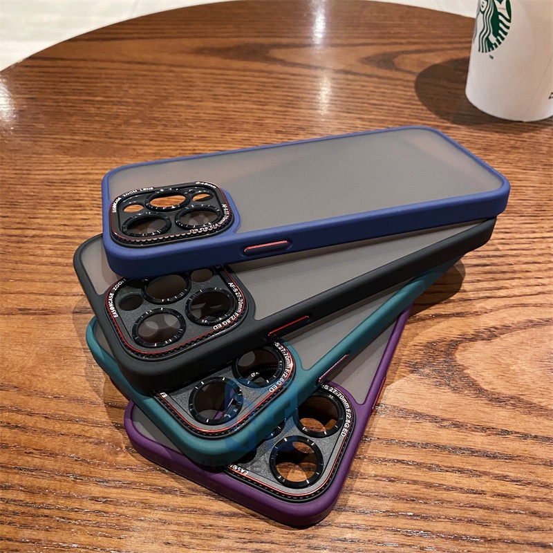 Ốp Điện Thoại Cứng Nhám Màu Tím Đậm Cho iPhone 12 13 Pro Max