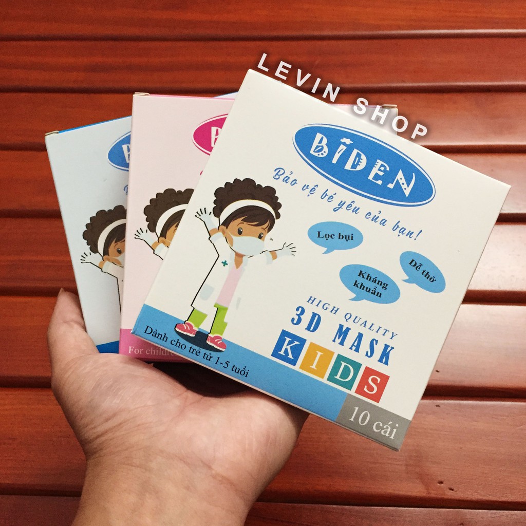 Khẩu Trang Trẻ Em BIDEN 3D Mask Kids [ Hộp 10 chiếc ] | BigBuy360 - bigbuy360.vn