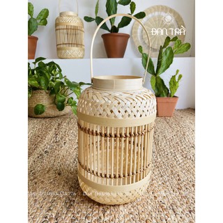 Đèn dầu tre có quai xách, đèn mây tre decor trang trí phòng, đồ décor mây cao cấp giá rẻ, nội thất mây tre đan