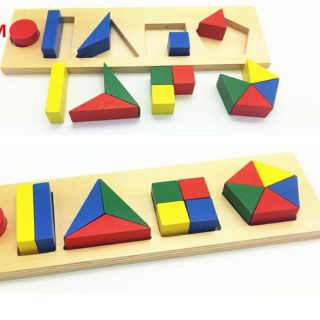 Ghép hình gỗ các hình khối Montessori