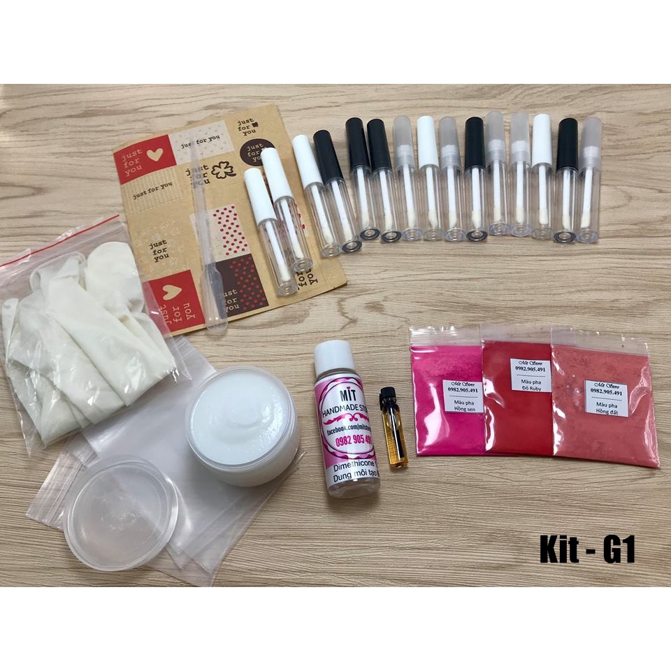 Bộ Kit làm son kem lì kháng nước - Kit G1 ( 15 cây son 2ml )