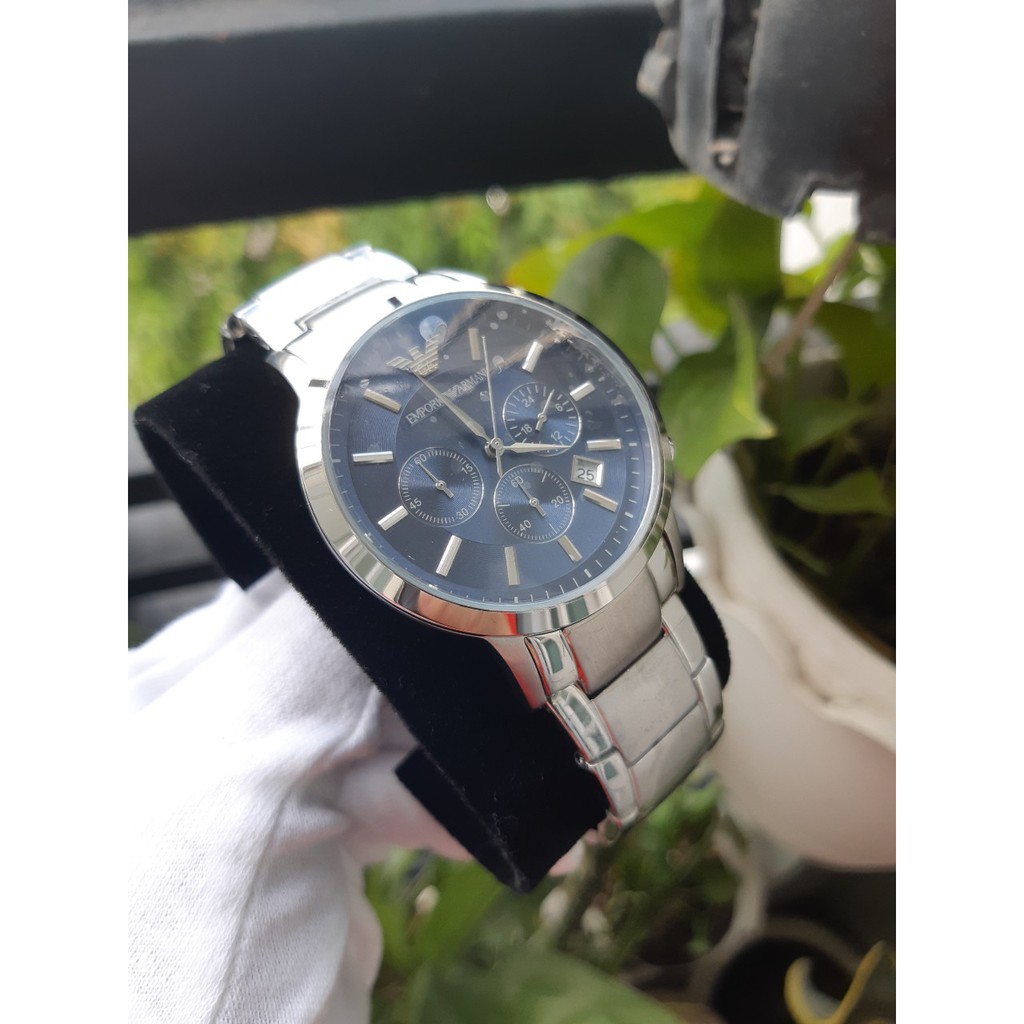 Đồng hồ nam armani ar2448 dây thép , mặt xanh , 42mm