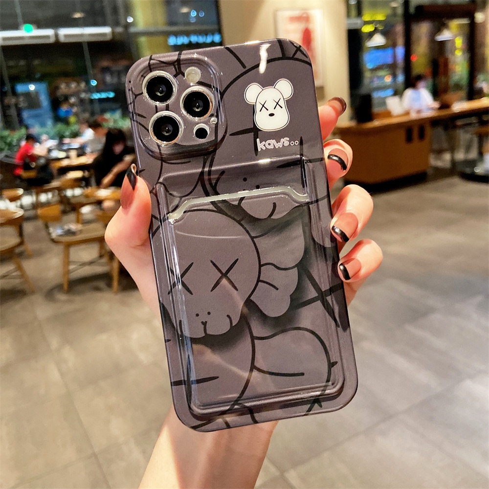 Ốp điện thoại in hoạt hình có ngăn đựng thẻ thích hợp cho iPhone 13 12 11 Pro Max XS Max XR X 8 7 Plus