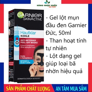 Gel lột mụn đầu đen và mụn cám Garnier SkinActive, tinh chất than tre hoạt tính, 50ml