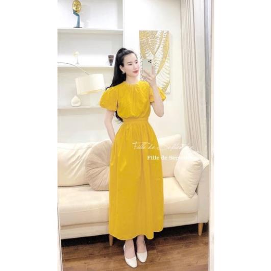 ✔ 𝗙𝗥𝗘𝗘 𝗦𝗛𝗜𝗣  SÉT VÁY ÁO TAY BỒNG TRƠN DÁNG DÀI