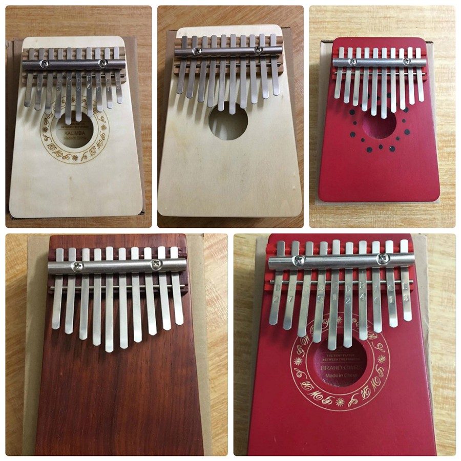 ( SẴN ) Đàn Kalimba 7 phím Gỗ Mahogany Tặng Kèm Harmonica Màu Ngẫu Nhiên - Gỗ Trái Dừa