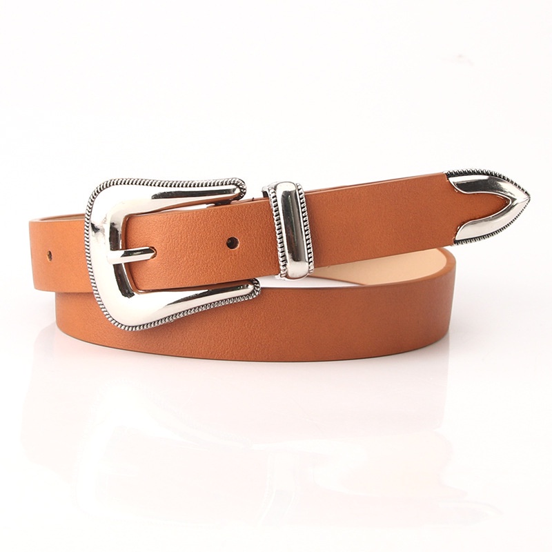 Thắt Lưng Da Phối Khóa Hợp Kim Phong Cách Cổ Điển Thời Trang Cho Nữ