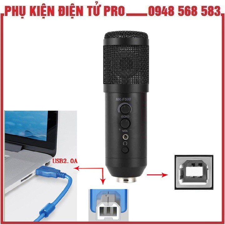 [MÃ ELHACE GIẢM 4% ĐƠN 300K] MIC THU ÂM LIVE STREAM, HỌC ONLINE MK-F500USB