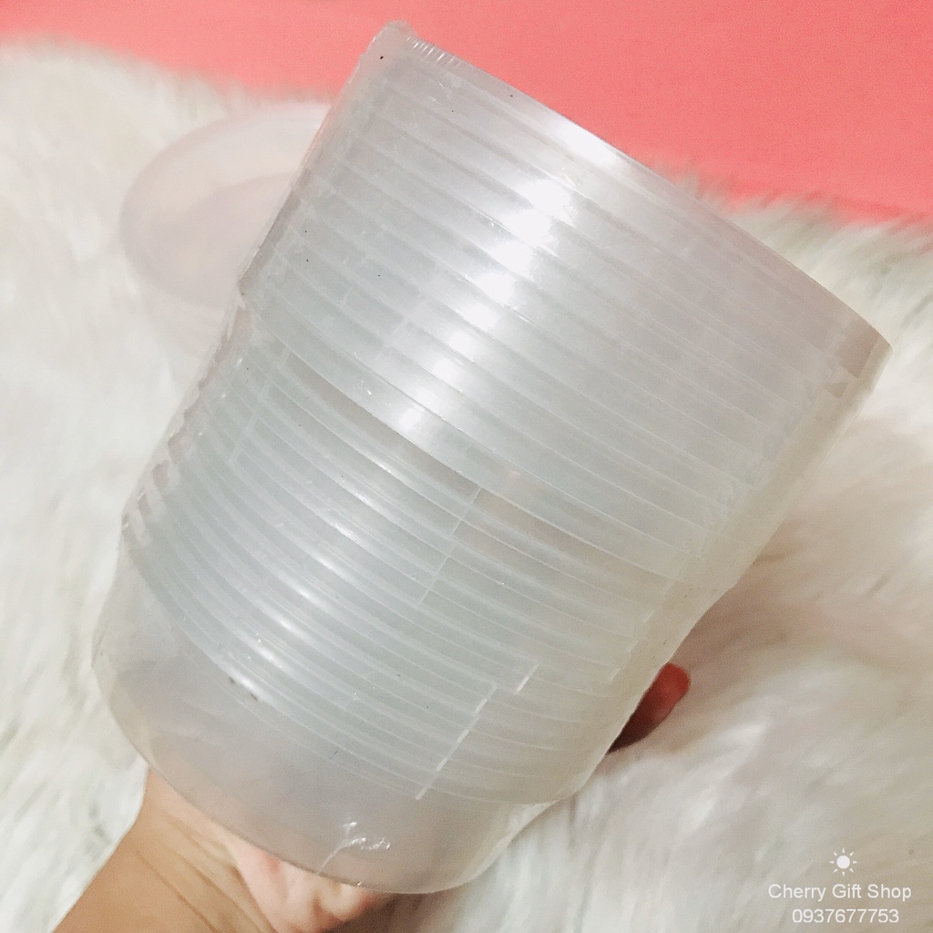 Hũ Nhựa Làm Caramen Bánh Flan Nhựa PP, Rau Câu, Sữa Chua, Đựng Slime 250ml