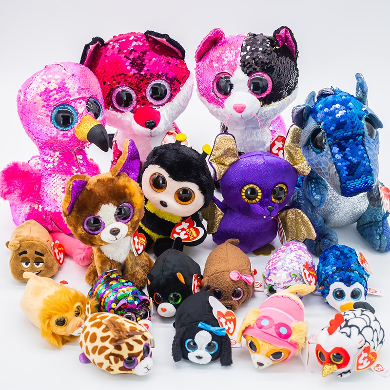 Búp Bê Nhồi Bông Hình Bọ Rùa / Voi / Báo / Rồng Mắt To 15Cm Dễ Thương Trang Trí Phòng Bé