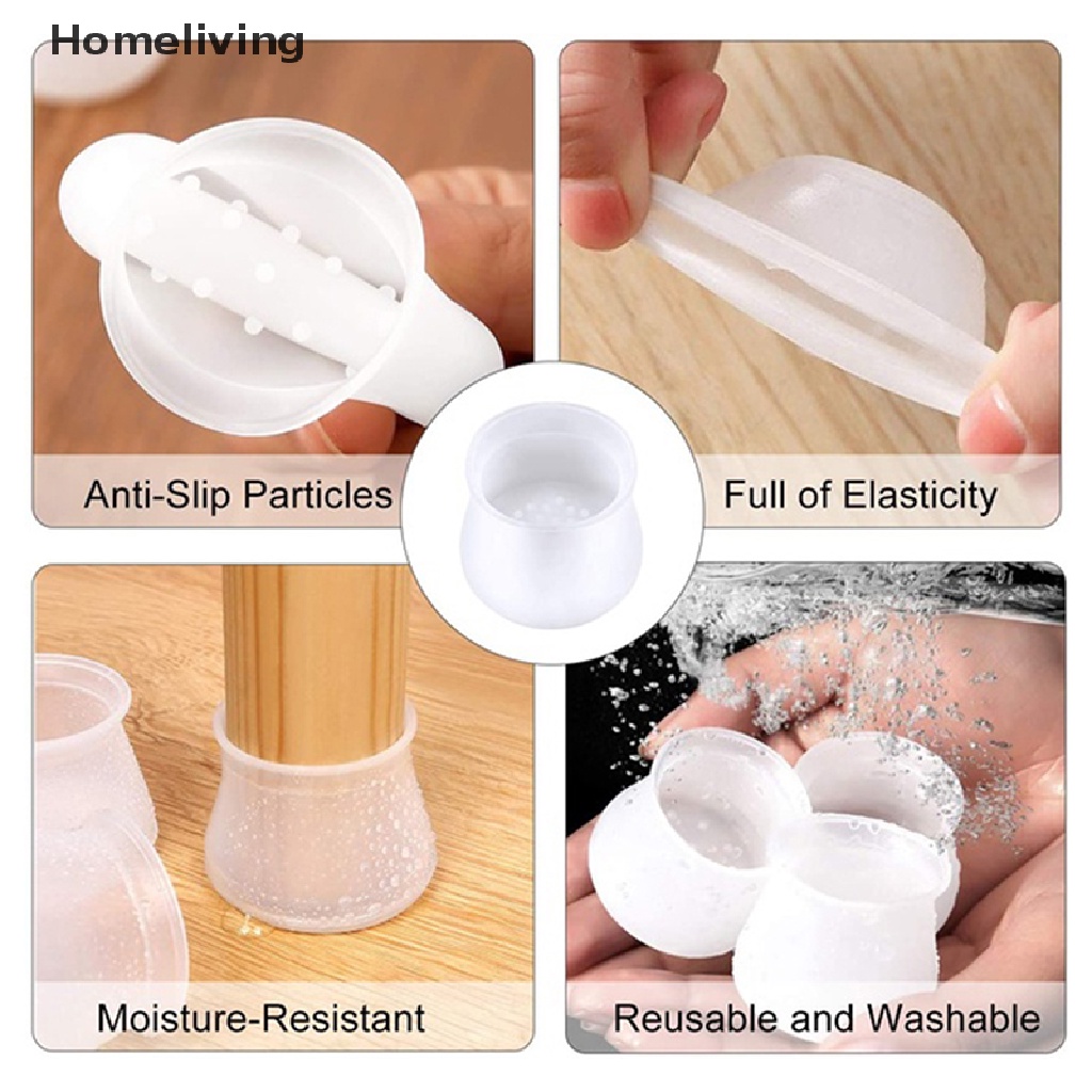 Bộ 4 Miếng Bọc Chân Bàn Ghế Bằng Silicone Chống Trượt Tiện Dụng