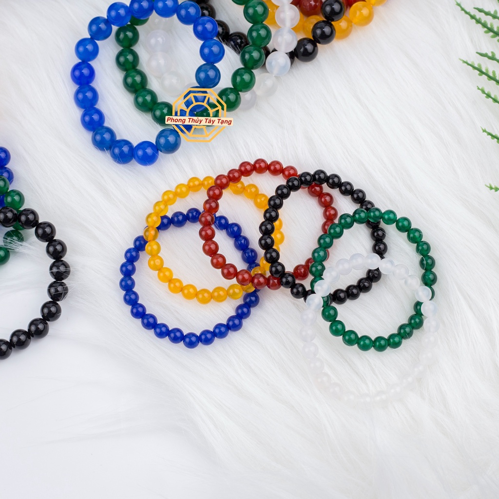 Vòng Tay Phong Thủy Đá M Nãoo Tự Nhiên  Nam Nữ Mệnh Kim Mộc Thủy Hỏa Thổ - Phong Thủy Tây Tạng HCM