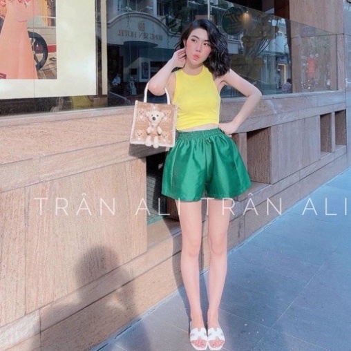 Quần tacta cạp chun,short phồng đùi sooc cạp cao có túi 2 bên trẻ trung nhiều màu