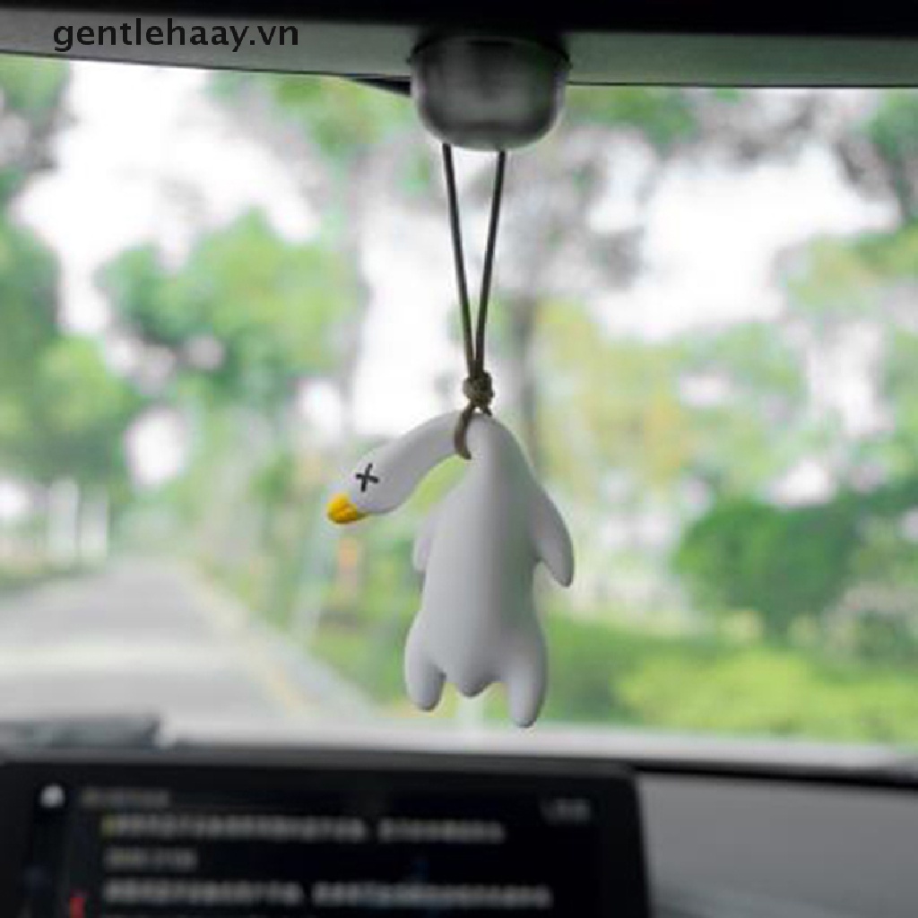 Mặt vịt ngỗng xoay ngộ nghĩnh treo trang trí gương hậu ô tô