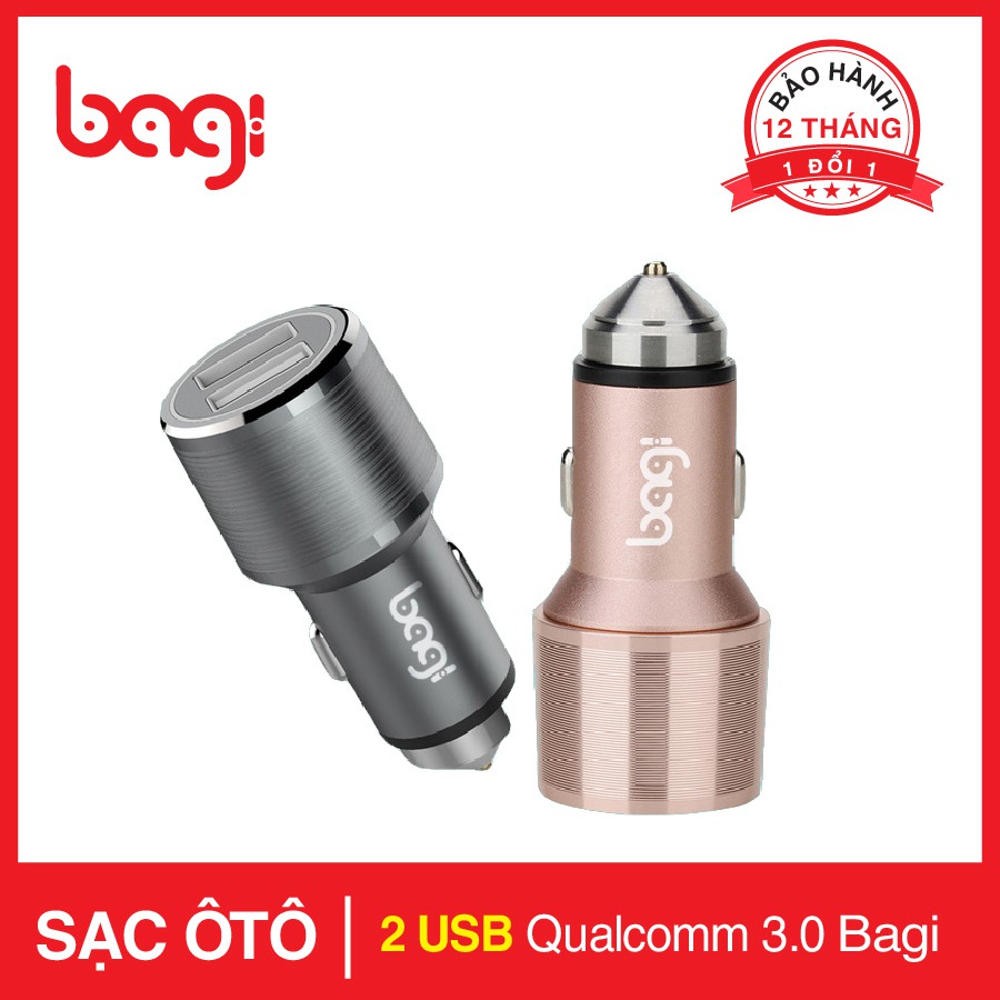 [BAGI] SẠC Ô TÔ BAGI CHIP SẠC NHANH QUALCOMM 3.0 CC - O30