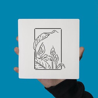 Khuôn decal bức tranh lá cây
