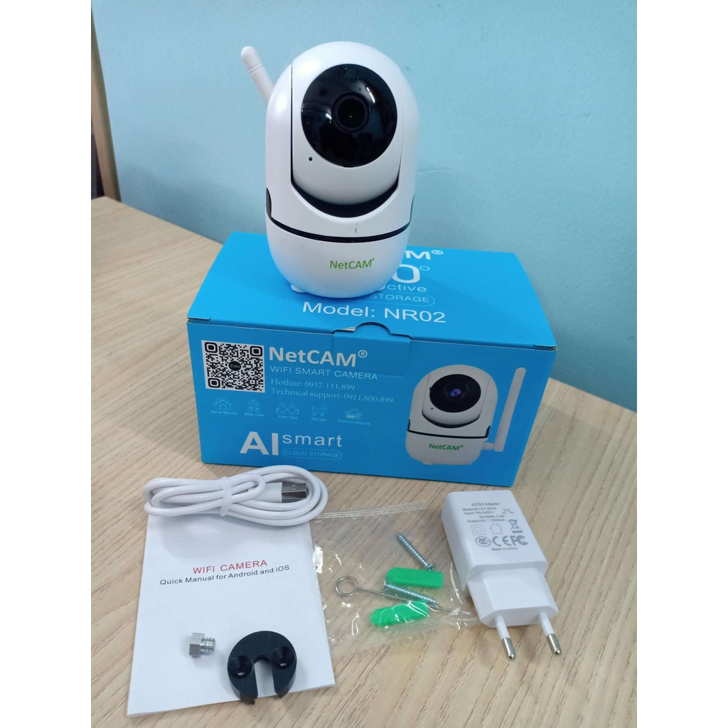 Camera IP WiFi NetCAM NR02, độ phân giải 4MP sắc nét, xoay 360 độ quan sát mọi vị trí