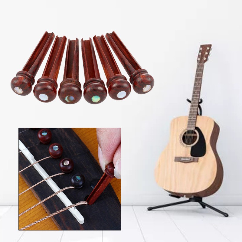 love* Pure Cocobolo Wood Acoustic Guitar Bridge Pins Abalone Pearl Dot Inlay( Nut+ Bridge Pins+Saddle+Pins Puller)