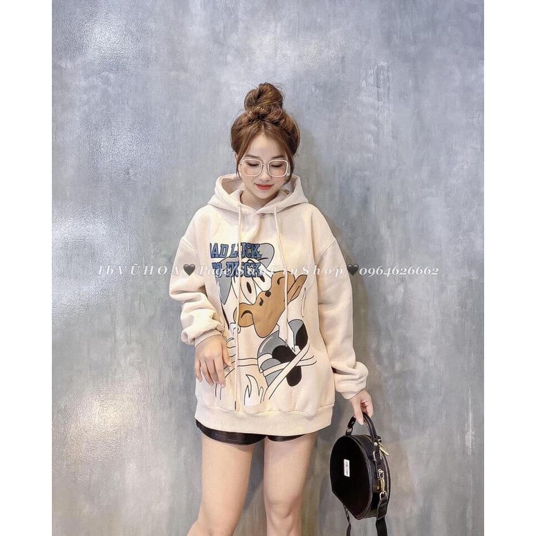 Siêu phẩm ÁO KHOÁC HOODIE NỈ VỊT BAD LUCK . Chất nỉ sịn chuẩn (Trong lót lông nhẹ siêu ấm Hàng mới xuất khẩu | BigBuy360 - bigbuy360.vn