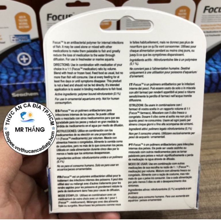 Bột Seachem Focus : Đ.iều trị kháng vi khuẩn tập trung cho cá