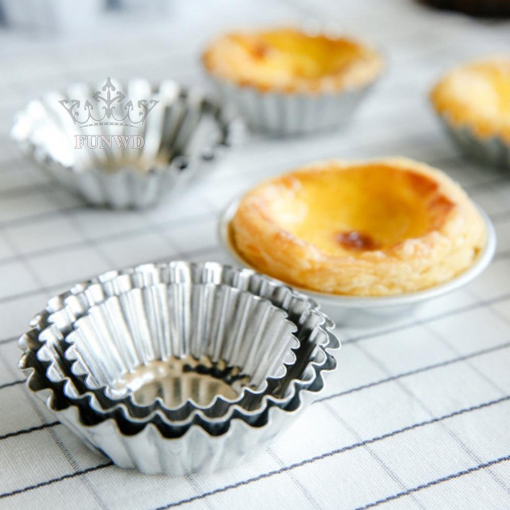Egg Tart Mold Tin Baking Tool Cookie Kit Molds Muffin Pan Non-Stick 10pcs【Discount】