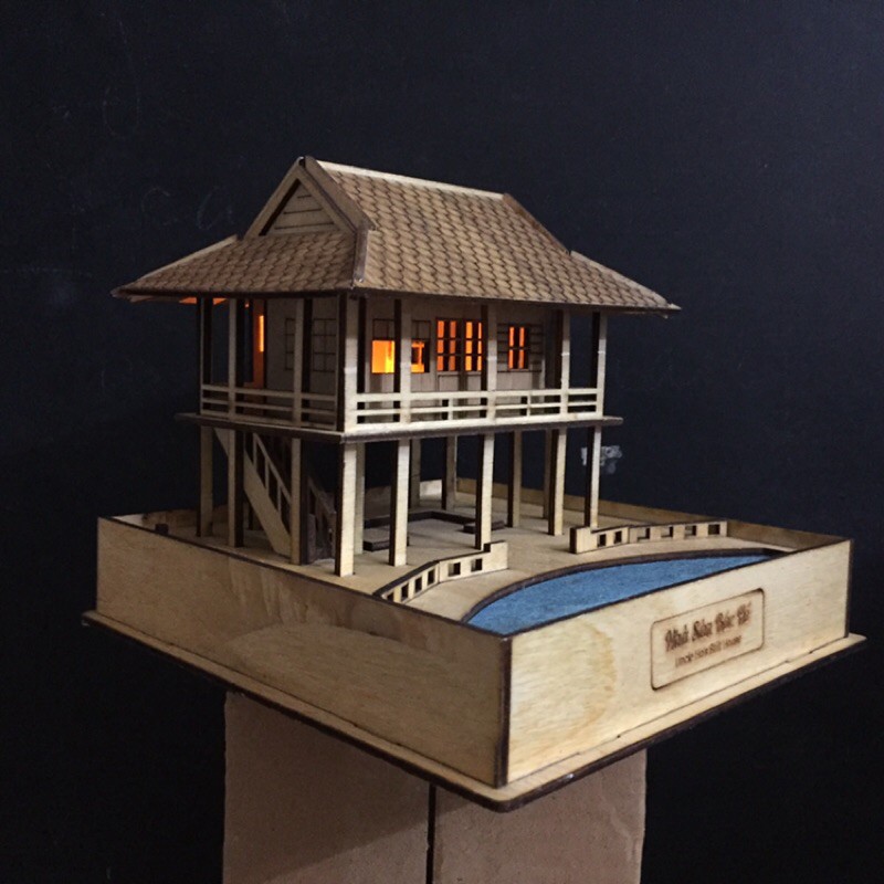 Mô hình nhà sàn Bác Hồ 18 x 17 x15cm
