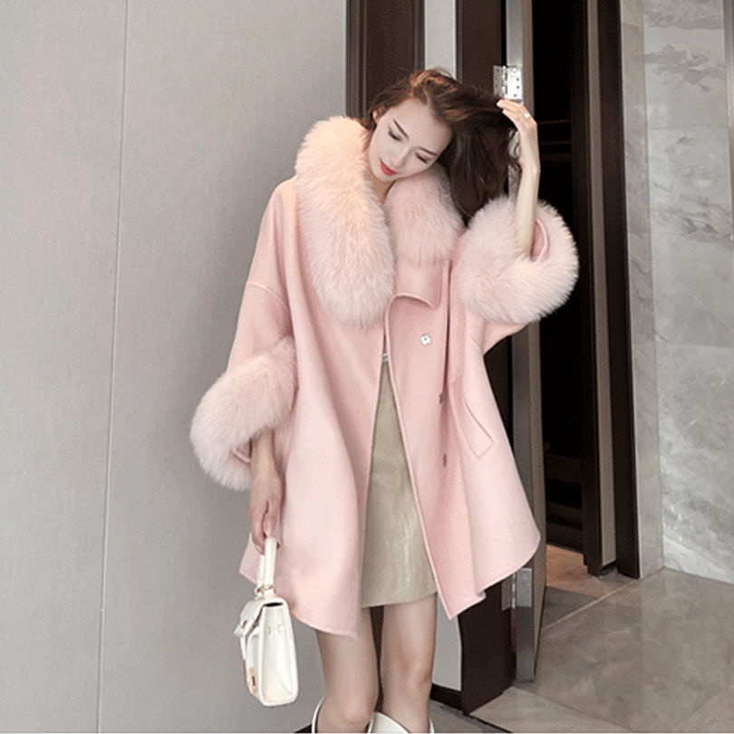Áo khoác lông dáng rộng màu hồng thời trang thu đông cho nữ 2021 1218
 | BigBuy360 - bigbuy360.vn