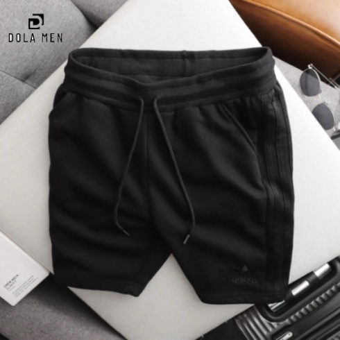 Quần Short Thun Nỉ Adidas Nam sọc ba lá