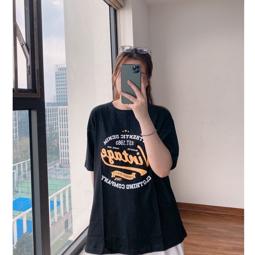 Áo Thun 3158 Vintage Tay Lỡ PEONYB Nữ [FREESHIP]  Phông form rộng oversize in hình cá tính hàn quốc đẹp ulzzang