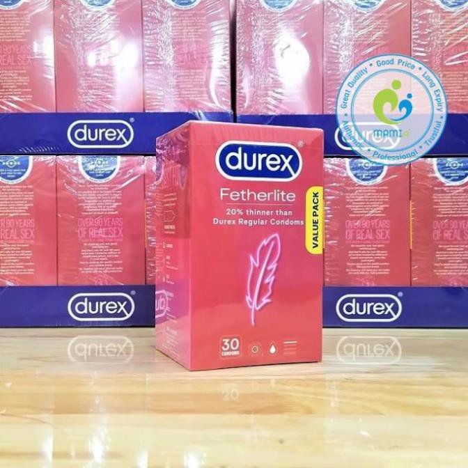 Bao cao su (30c) giúp quan hệ an toàn tăng khoái cảm cho nam giới Durex Fetherlite, Úc