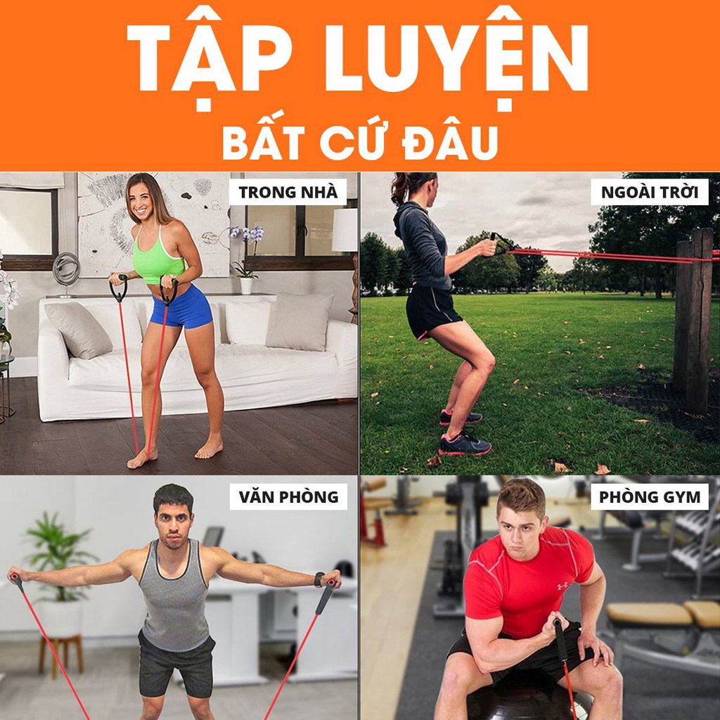 Dây Kháng Lực Đàn Hồi Ngũ Sắc Tập Thể Thao GYM Thể Hình Cao Cấp Dụng Cụ Thể Thao Nam Nữ