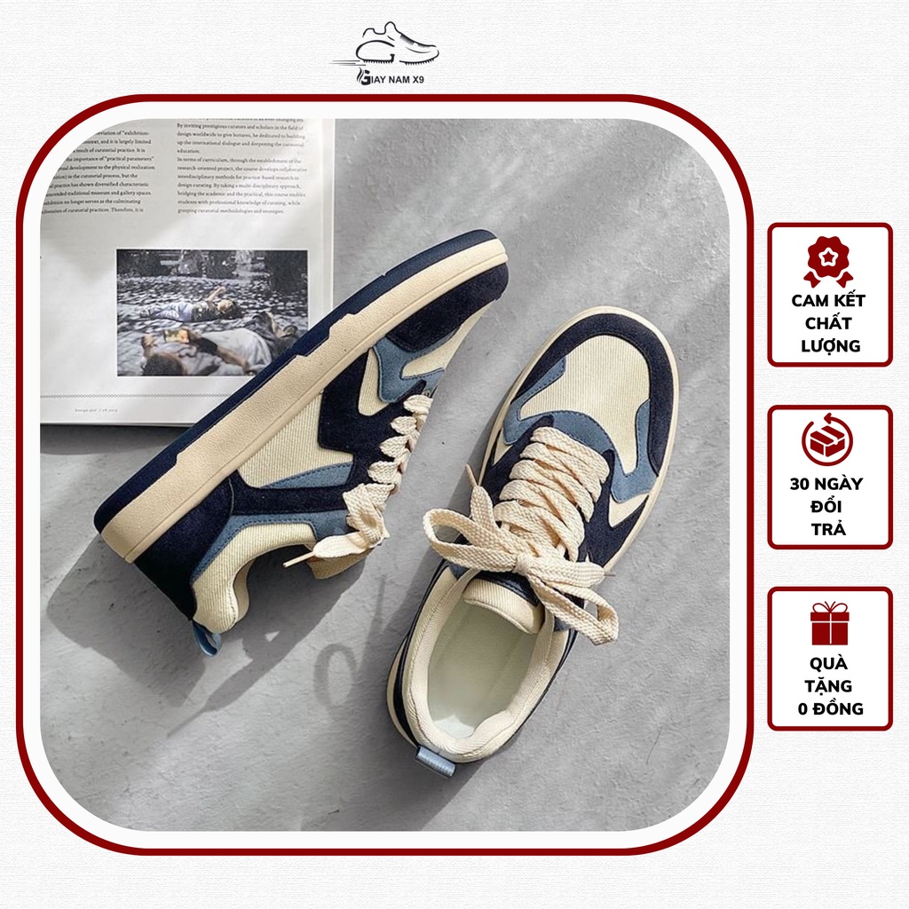 Giày thể thao sneaker nam D107, phong cách trẻ trung năng động, đế cao su non đi cực êm