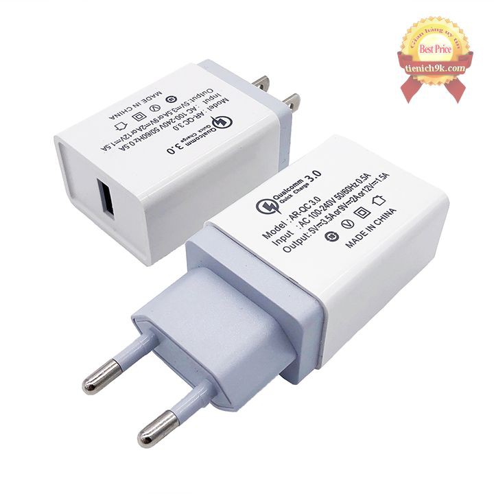 Củ sạc nhanh Qualcom QC3.0 Quick Charge 18W | Adapter sạc 3A