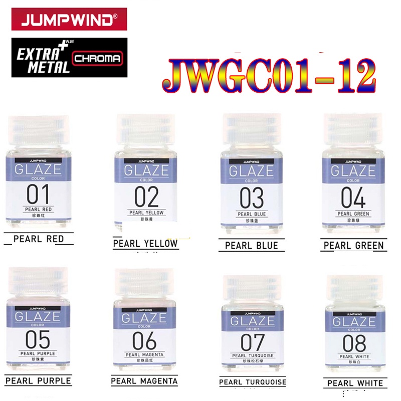 Sơn màu ngọc trai JWGC01-12 JUMPWIND GLAZE gốc dầu 18ML - Sơn Mô Hình