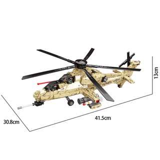 Đồ chơi Lắp ghép Military Army Helicopter Bricks Toys World War 2 WZ10 Helicopter Xingbao 06025 Máy bay trực thăng