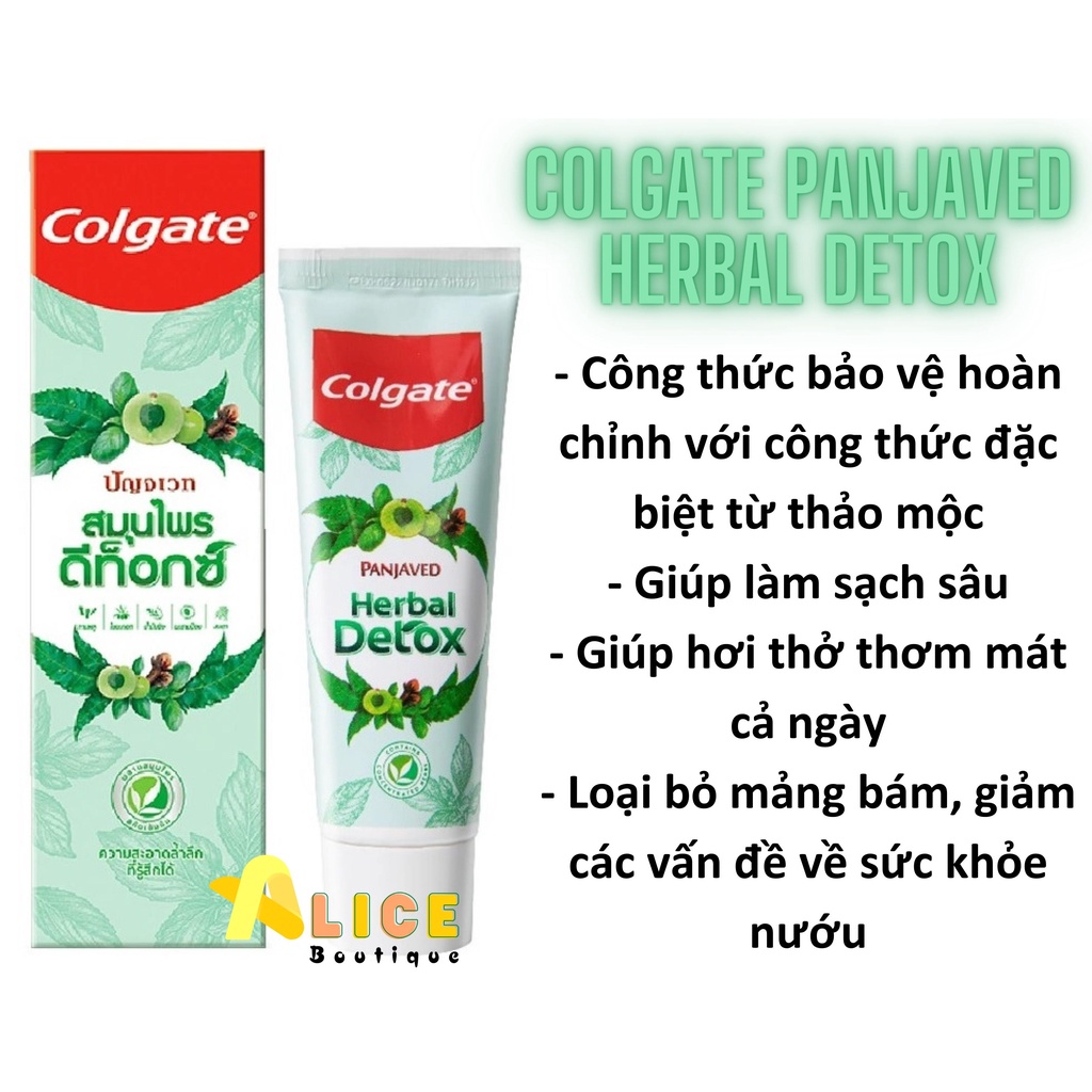 Kem đánh răng thảo dược Colgate Panjaved, Zesty Yuzu, Concentrate Citrus Mint Herbal Detox