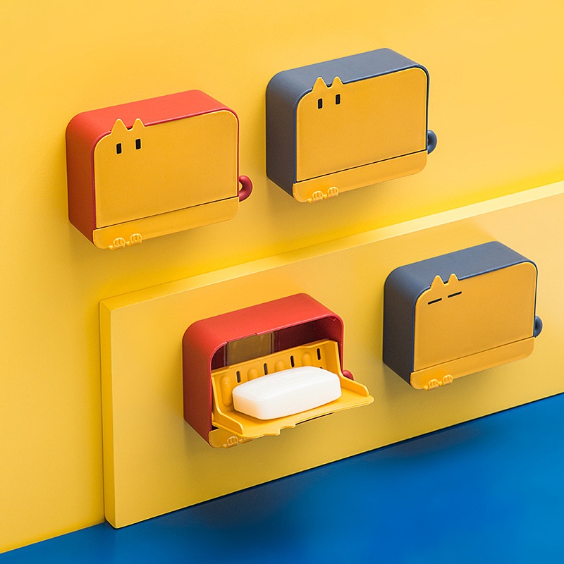 Hộp Đựng Xà Phòng Gắn Tường Có Nắp Phong Cách Hoạt Hình Sang Trọng