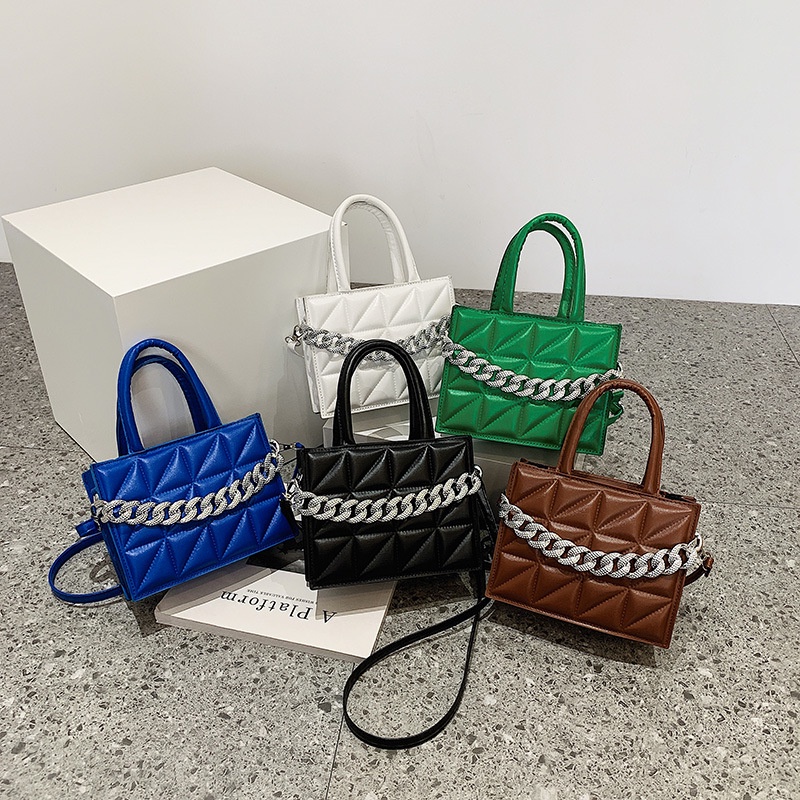 Túi Đeo Chéo Hình Vuông Nhỏ Đơn Giản Thêu Họa Tiết Phối Màu Thời Trang Cho Nữ 2022